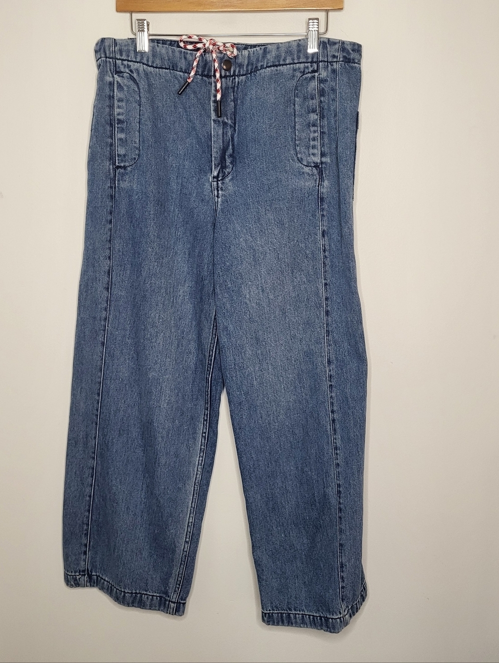 Pilcro Wide-Leg Jeans in Medium Blue - Picture 2 of 16
